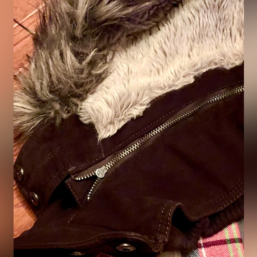 EUC Abercrombie & Fitch dark chocolate brown winter jacket parka size M - Picture 9 of 16